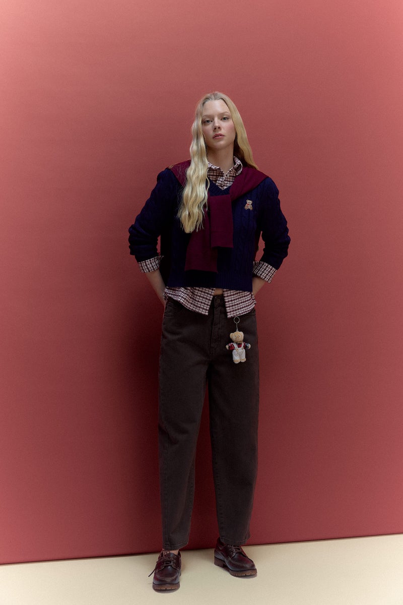 DeFacto Blue Woman Slim Fit V-Neck Pullover Casual - Image 2